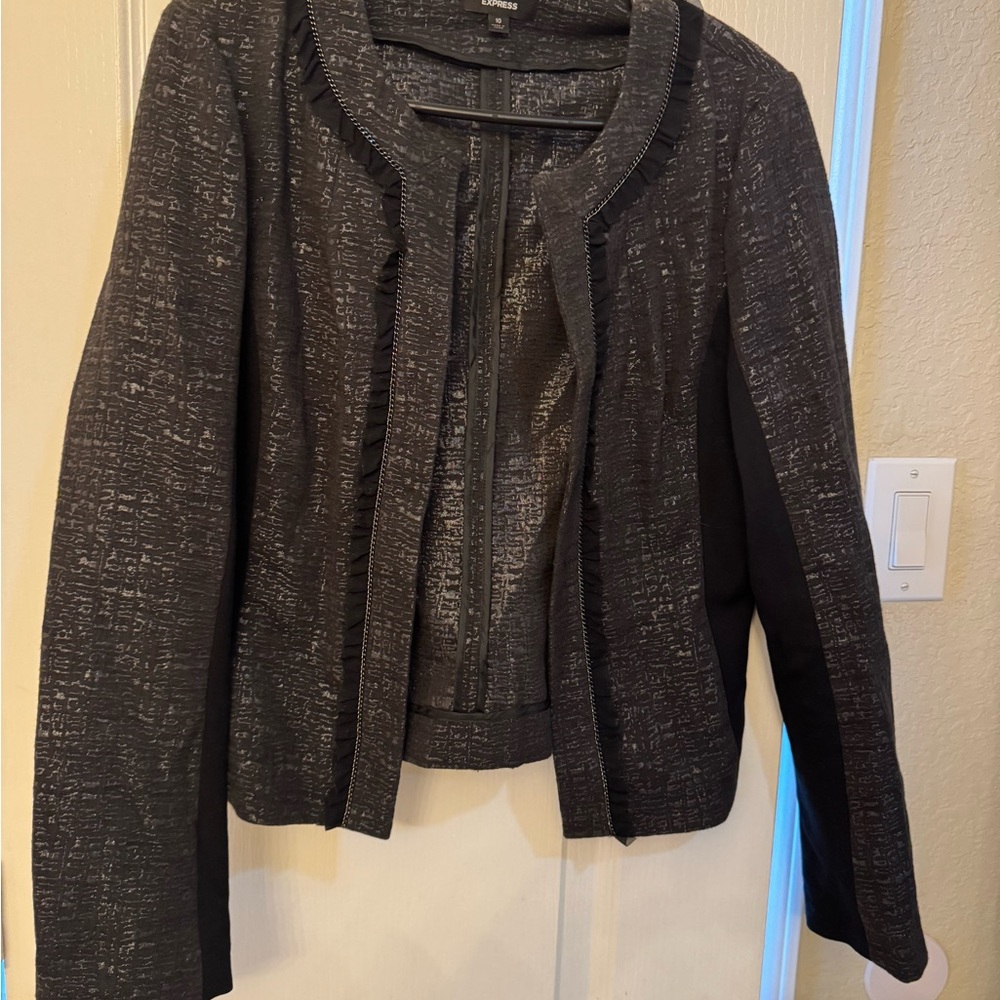 Express Textured Gray Blazer